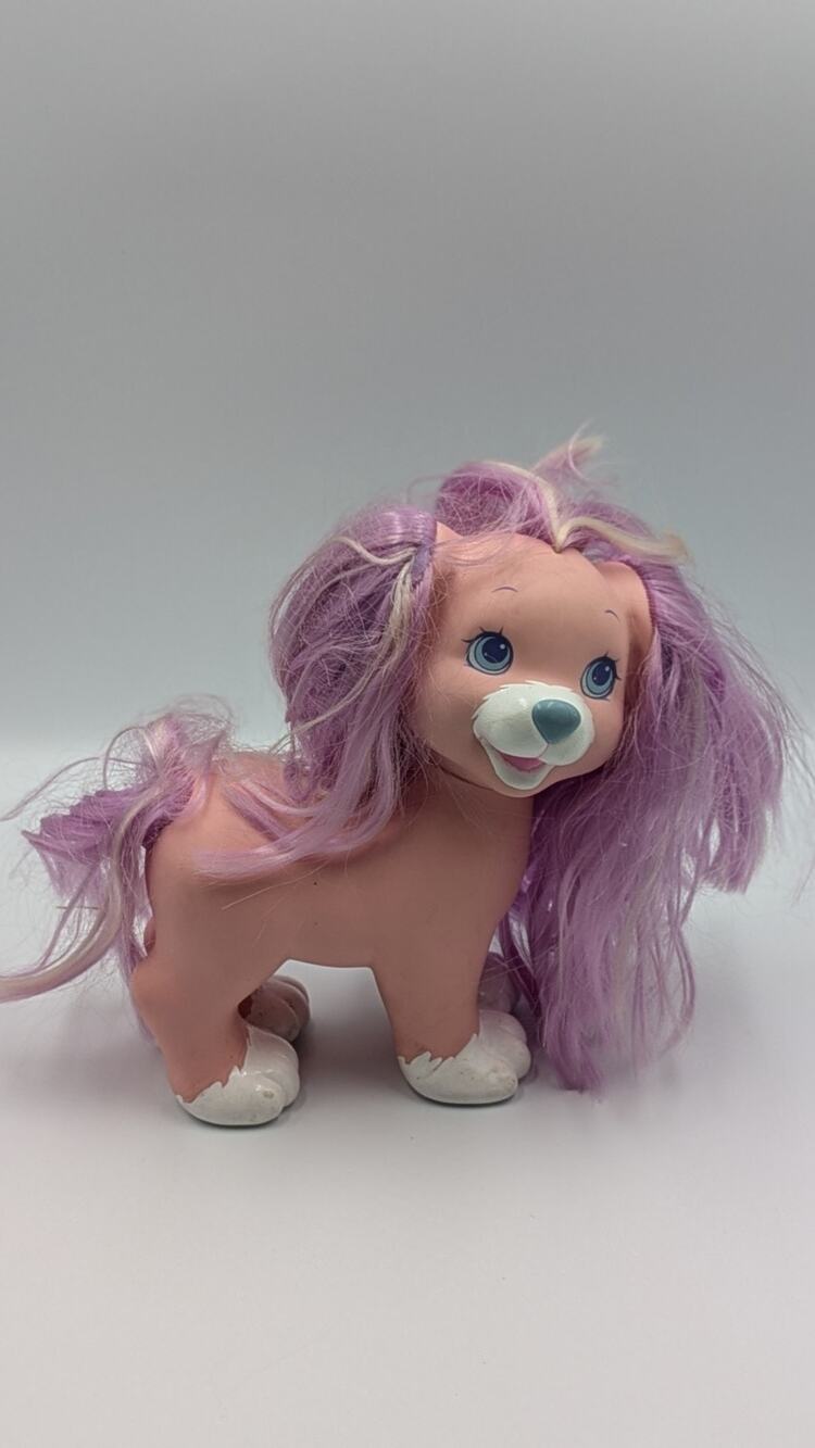 Playmates Toys- 1998-Pink Dog Rooted Purple Hair Pretty Crazy Curls Puppy Figure